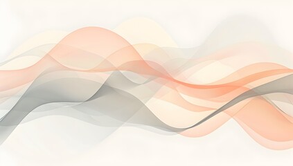 Fototapeta premium Simplistic vector graphic of soft peach and grey colored waves, on a light background in the style of minimal editing of the original text 