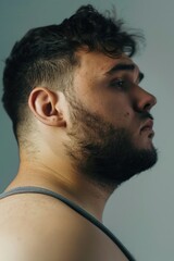 Obraz premium Portrait of a bearded man from the side