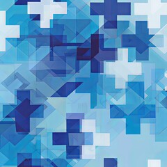 Obraz premium Simplified Abstract Blue Medical Crosses