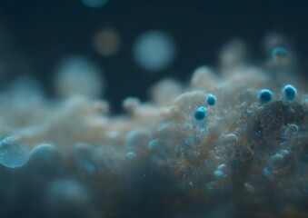 Abstract microscopic bacteria and viruses for microbiology, medicine and science concept background