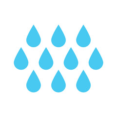 Rain icon. rain drops. blue water drops seamless symbol isolated on white background. vector illustration