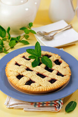 Blueberries crostata.