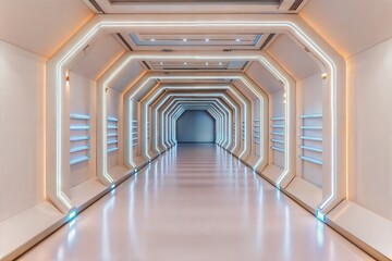 Fototapeta premium empty corridor in modern interior