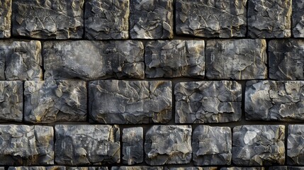 Obraz premium Rough Textured Stone Wall, Generative AI