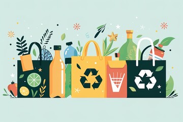 Illustration of Eco-Friendly Recycling Practices