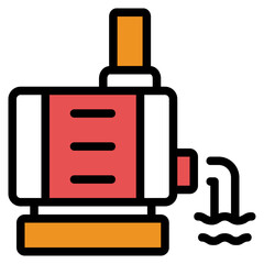 Water Pump flat icon symbol sign from modern industry collection in  flat syle full colour for mobile concept and web apps design. Business and machine related vector line icon.