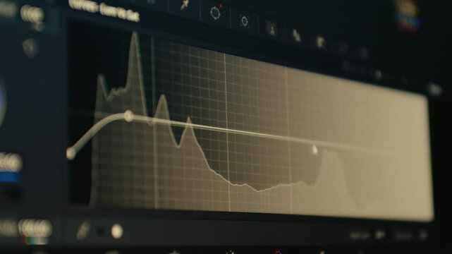 changing parameter on a curve of frequency physician technicians working on controlling machine for artificial intelligence training 