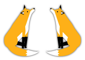 横向きのキツネのイラスト