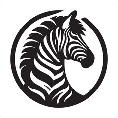 Black and white strict and minimalistic logo with a giraffe 