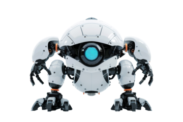 Futuristic White Robot With Blue Eye