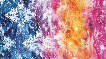 Fototapeta premium Abstract Ethnic Shibori Wallpaper with Cosmetic Ink Fabric Design and Handmade Tie Dye Grunge Texture