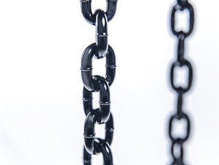Obraz premium Industrial detailed chain on white background