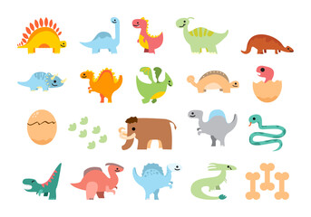 Dinosaur Cartoon Illustration Element Set