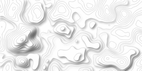 Vector geography landscape Topo contour map on white background, Topographic contour lines. Seamless pattern with lines Topographic map. Geographic mountain relief diagram line wave carve pattern.