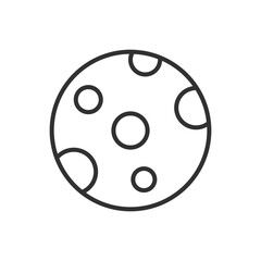 Moon and craters, linear icon. Line with editable stroke
