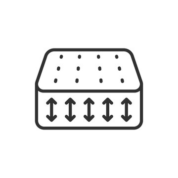 recommend clip art: Mattress firmness, linear icon. Mattress and arrows. Line with editable stroke