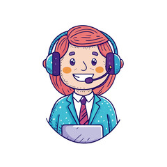 Flat customer support illustration