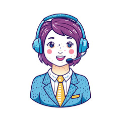 Flat customer support illustration