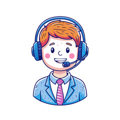 Flat customer support illustration