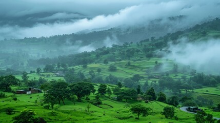 Obraz premium Tranquil Green Valley 