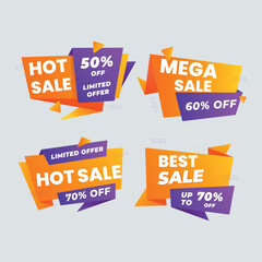 Set of vector red starburst, sunburst badges. Simple flat style vintage labels, stickers with sale discount text. Sale quality tags and labels. Template banner shopping badges.