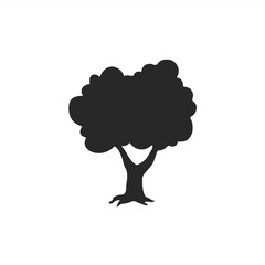 Black tree vector single icon illustration on white background silhouette art black white stock plant illustration