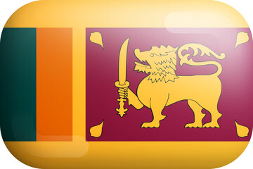 Sri Lanka Official National Flag 3D Rounded Glossy Icon Isolate Design Element
