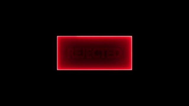 "REJECTED" Hand stamping rubber stamp animation, transparent background, alpha channel included.