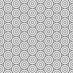 Circular Geometric Linear Black White Seamless Pattern Background Vector