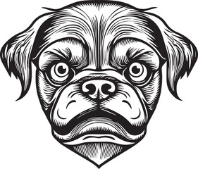 bulldog head mascot, vector illustration