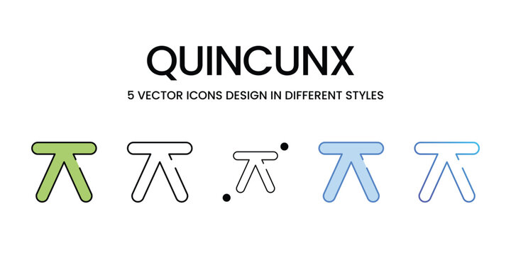 Quincunx icons vector set stock illustration.