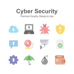 Get this unique icons set of cyber security, ready to use vectors