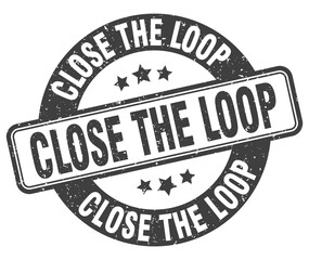 close the loop stamp. close the loop label. round grunge sign