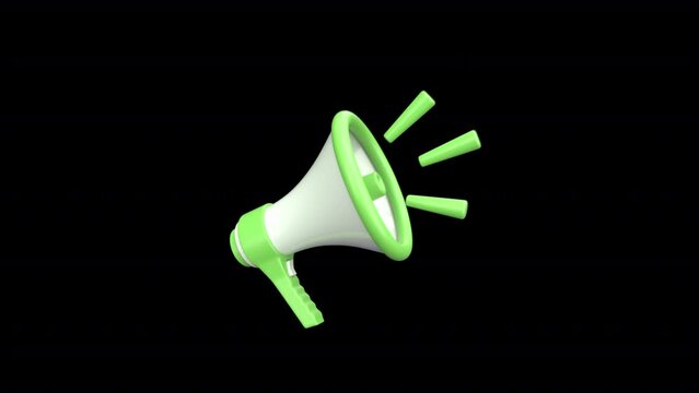 3d render of a green megaphone