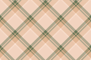 Tartan plaid background, diagonal check seamless pattern. Vector fabric texture for textile print, wrapping paper, gift card, wallpaper.