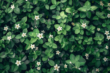 close up horizontal image of a white flowers pattern background