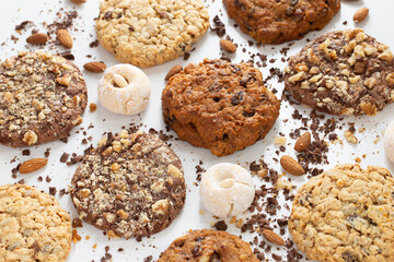 homemade cookies on white background