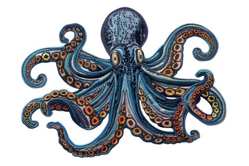 Naklejka premium Colorful Intricate Octopus Art with Detailed Patterns and Vibrant Tentacles