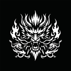 Fototapeta premium Dragon head logo icon vector