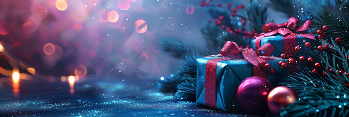 Christmas, new year luxury template with place for text. Social media post, banner, header, email, cover, flyer brochure, invitation, greeting card. Trendy elegant modern design. Generative Ai content