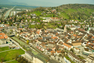 A city view with a river running through it