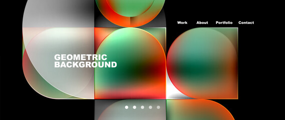 Obraz premium Round squares, circles with fluid gradients. Vector Illustration For Wallpaper, Banner, Background, Card, Book Illustration, landing page
