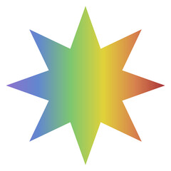 Rainbow shape illustration element for sticker 