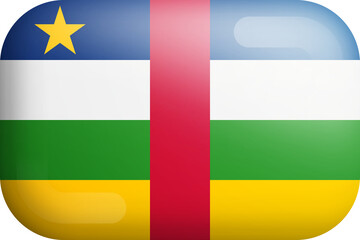 Central African Republic National Flag Isolated 3D Rounded Glossy Icon