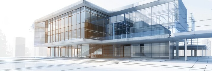 modern architectural rendering or design concept of a building