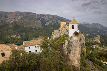View of Guadalest village with the lake in Alicante (Spain)