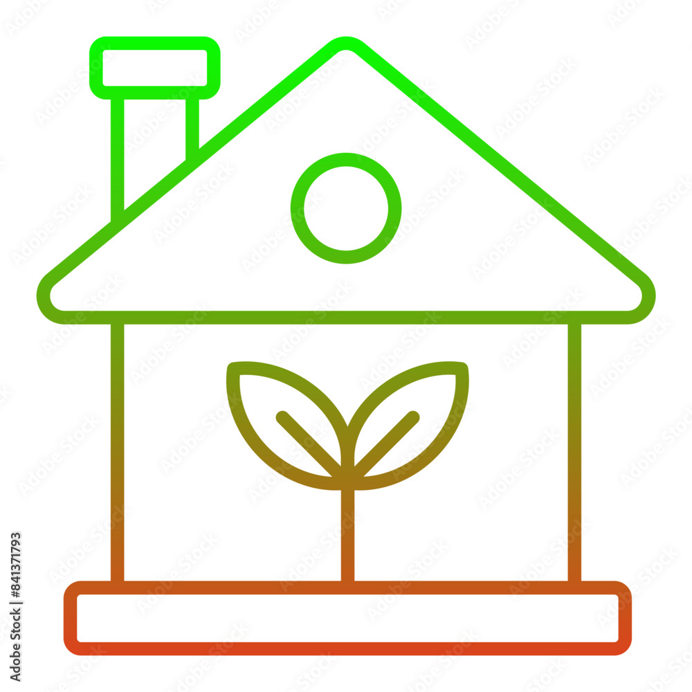 Sticker eco home icon