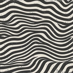 A black and white striped pattern with a white background. The stripes are wavy and appear to be made of sand