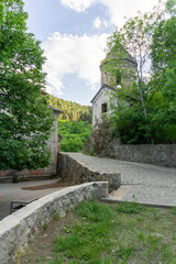 Paved road leading to the bell tower of the Sapara monastery
