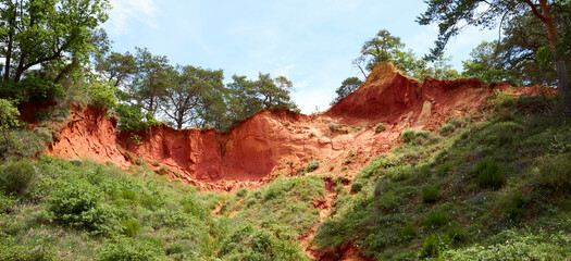 Ocher deposits in the so-called “French Colorado” in the town of Rustrel, Provence in southern...